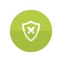 Shield icon in flat color circle style. Protection, computer virus, antivirus vector
