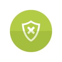 Shield icon in flat color circle style. Protection, computer virus, antivirus vector