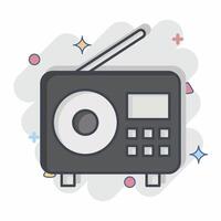 Icon Radio. related to Podcast symbol. comic style. simple design editable. simple illustration vector