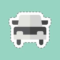 Sticker line cut Wedding Car. related to Ring symbol. simple design editable. simple illustration vector