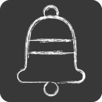 icono campana. relacionado a anillo símbolo. tiza estilo. sencillo diseño editable. sencillo ilustración vector