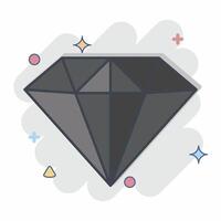 Icon Diamond. related to Ring symbol. comic style. simple design editable. simple illustration vector