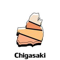 Map of Chigasaki City - Japan map and infographic of provinces, political maps of Japan, region of Japan for your company vector