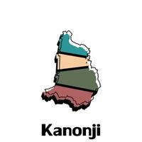 Map of Kanonji City - Japan map and infographic of provinces, political maps of Japan, region of Japan for your company vector