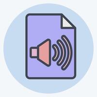 Icon Audio File. related to Podcast symbol. color mate style. simple design editable. simple illustration vector