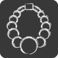 icono collar 2. relacionado a anillo símbolo. tiza estilo. sencillo diseño editable. sencillo ilustración vector
