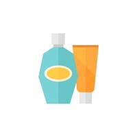 Lotion tube icon in flat color style. Massage, spa, sun tan vector