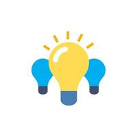 Light bulb icon in flat color style. Idea inspiration electricity light vector