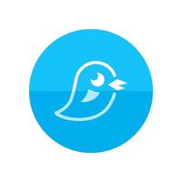 Bird icon in flat color circle style. Tweet social media networking promotion chirps vector