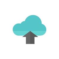 nube subir icono en plano color estilo. vector