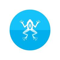 Lab frog icon in flat color circle style. School experiment biology lesson study vector
