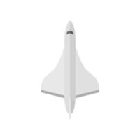 Supersonic airplane icon in flat color style. Aircraft speed passenger aviation airliner vector