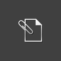 Attachment file icon in metallic grey color style. Internet communication email vector