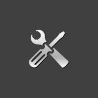 Bicycle tool icon in metallic grey color style.Transportation sport cycling repair vector