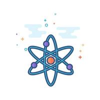 Atom structure icon flat color style vector illustration