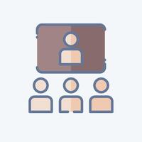 Icon Online Conference. related to Podcast symbol. doodle style. simple design editable. simple illustration vector