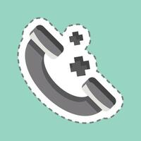 Sticker line cut Phone Call. related to Ring symbol. simple design editable. simple illustration vector