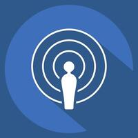 Icon Podcast. related to Podcast symbol. long shadow style. simple design editable. simple illustration vector