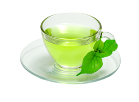 Mulberry tea with transparent cup isolated png