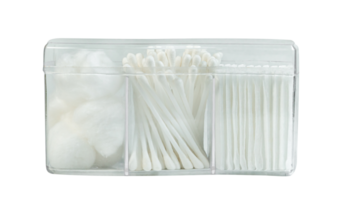 cotton wool white witn cotton buds for beauty or medical supplies isolated png