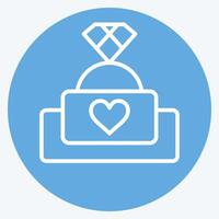 Icon Engagement Ring 2. related to Ring symbol. blue eyes style. simple design editable. simple illustration vector