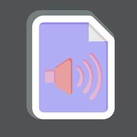 Sticker Audio File. related to Podcast symbol. simple design editable. simple illustration vector