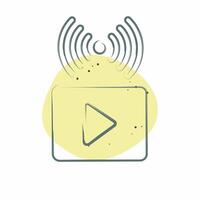 Icon Video Streaming. related to Podcast symbol. Color Spot Style. simple design editable. simple illustration vector