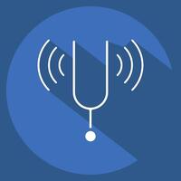 Icon Tuning Fork. related to Podcast symbol. long shadow style. simple design editable. simple illustration vector