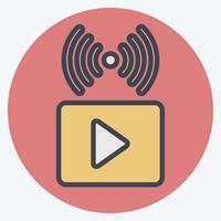 Icon Video Streaming. related to Podcast symbol. color mate style. simple design editable. simple illustration vector