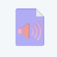 Icon Audio File. related to Podcast symbol. flat style. simple design editable. simple illustration vector