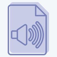 Icon Audio File. related to Podcast symbol. two tone style. simple design editable. simple illustration vector