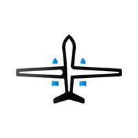 Unmanned aerial vehicle icon in duo tone color. Aviation military drone vector
