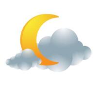 Nature forecast clear night. Icon in color. vector