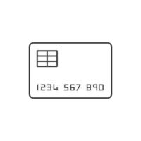 Credit card icon in thin outline style vector