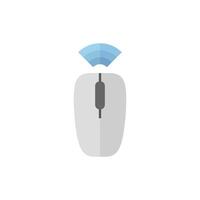 Computer mouse icon in flat color style. Wireless Bluetooth connection vector