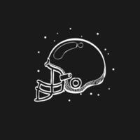 Football helmet doodle sketch illustration vector