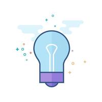 Light bulb icon flat color style vector illustration