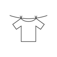 Clothes hang icon in thin outline style vector