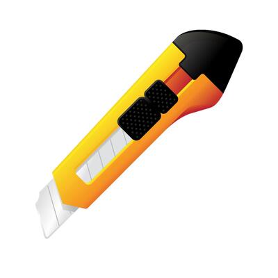Cutter knife icon in color. Office tool craft