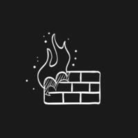 Firewall doodle sketch illustration vector