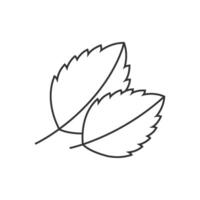Basil leaves icon in thin outline style vector