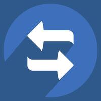 Icon Repeat. related to Podcast symbol. long shadow style. simple design editable. simple illustration vector