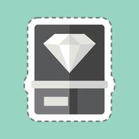 Sticker line cut Diamond 2. related to Ring symbol. simple design editable. simple illustration vector