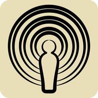 Icon Podcast. related to Podcast symbol. hand drawn style. simple design editable. simple illustration vector