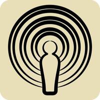 Icon Podcast. related to Podcast symbol. hand drawn style. simple design editable. simple illustration vector