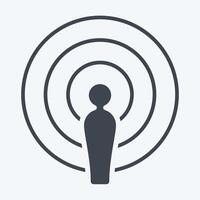 Icon Podcast. related to Podcast symbol. glyph style. simple design editable. simple illustration vector