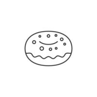 Donut icon in thin outline style vector