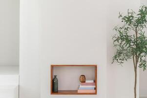 Discover elegance modern and comfort in minimalist apartment. Stylish furniture, contemporary design, empty space for your own style. Experience the luxury of a cozy and trendy living space. photo