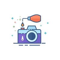 Camera repair icon flat color style vector illustration