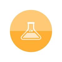 Beaker icon in flat color circle style. Labs research science biology chemical chemist vector